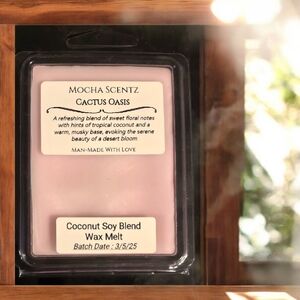 Handmade 2oz Cactus Oasis Wax Melt- Light Pink